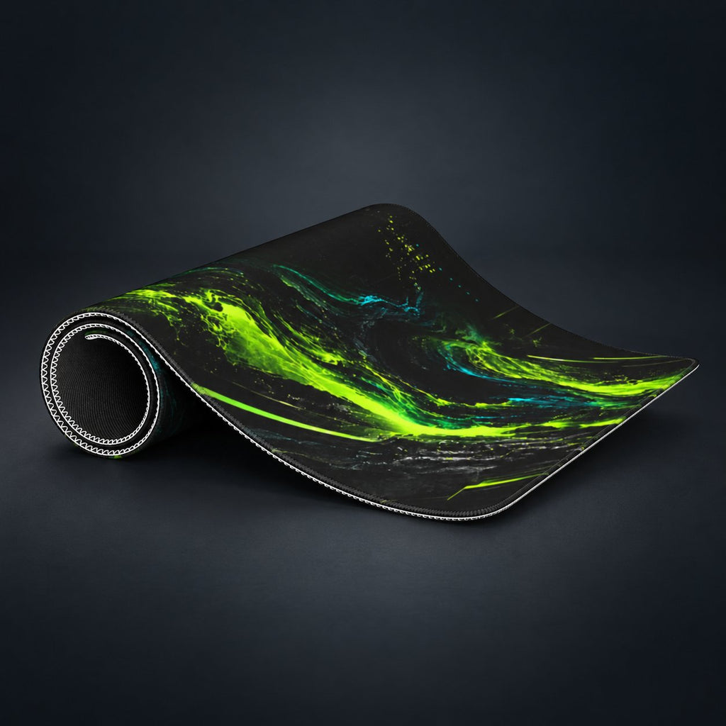 DeskCTRL VOID Desk Mat – Rollansicht auf dunklem Studiohintergrund
